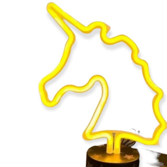 COACH Neon Yellow LED Unicorn Lamp/ Night Light Battery or USB operated - Picture 1 of 7